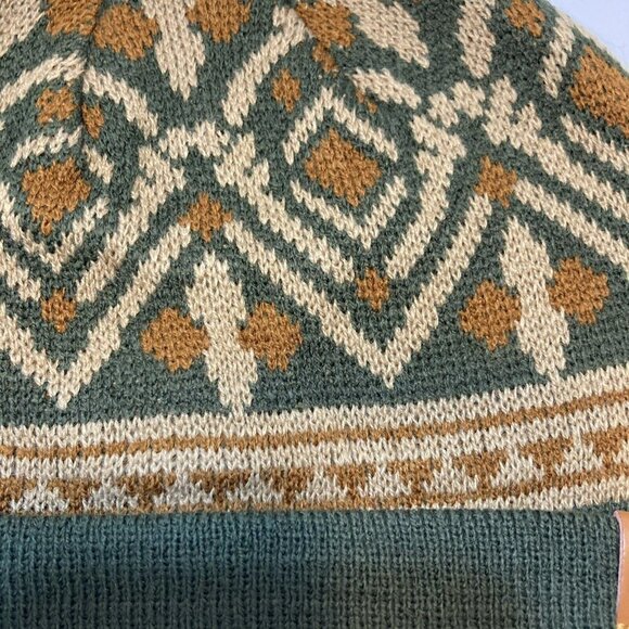 Frye & Co NWT Southwest Jacquard Beanie w/ Cuff Evergreen Rust Tan Hat-OSFM - Picture 2 of 9